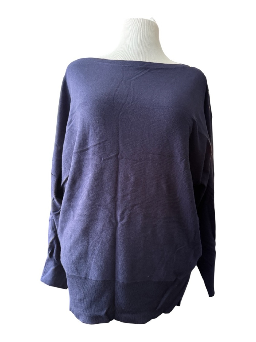 JM Collection Navy Off-the-Shoulder Sweater - NWT - XXL